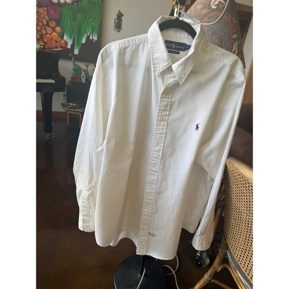 XXL Ralph Lauren White Oxford Button Down Shirt Pony logo classical quiet luxury - Picture 7 of 7